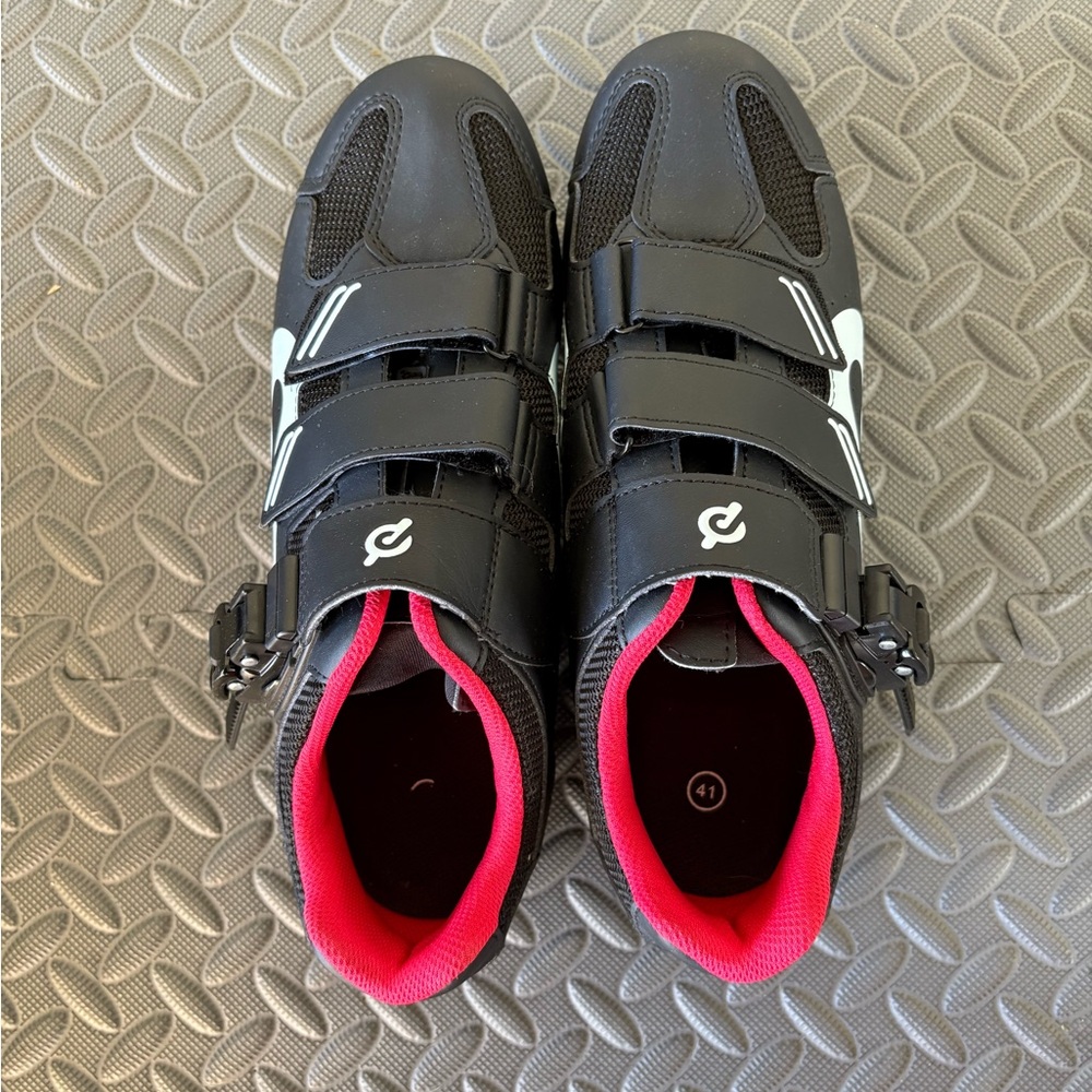 Peloton Cycling Shoes-Women Black and Red